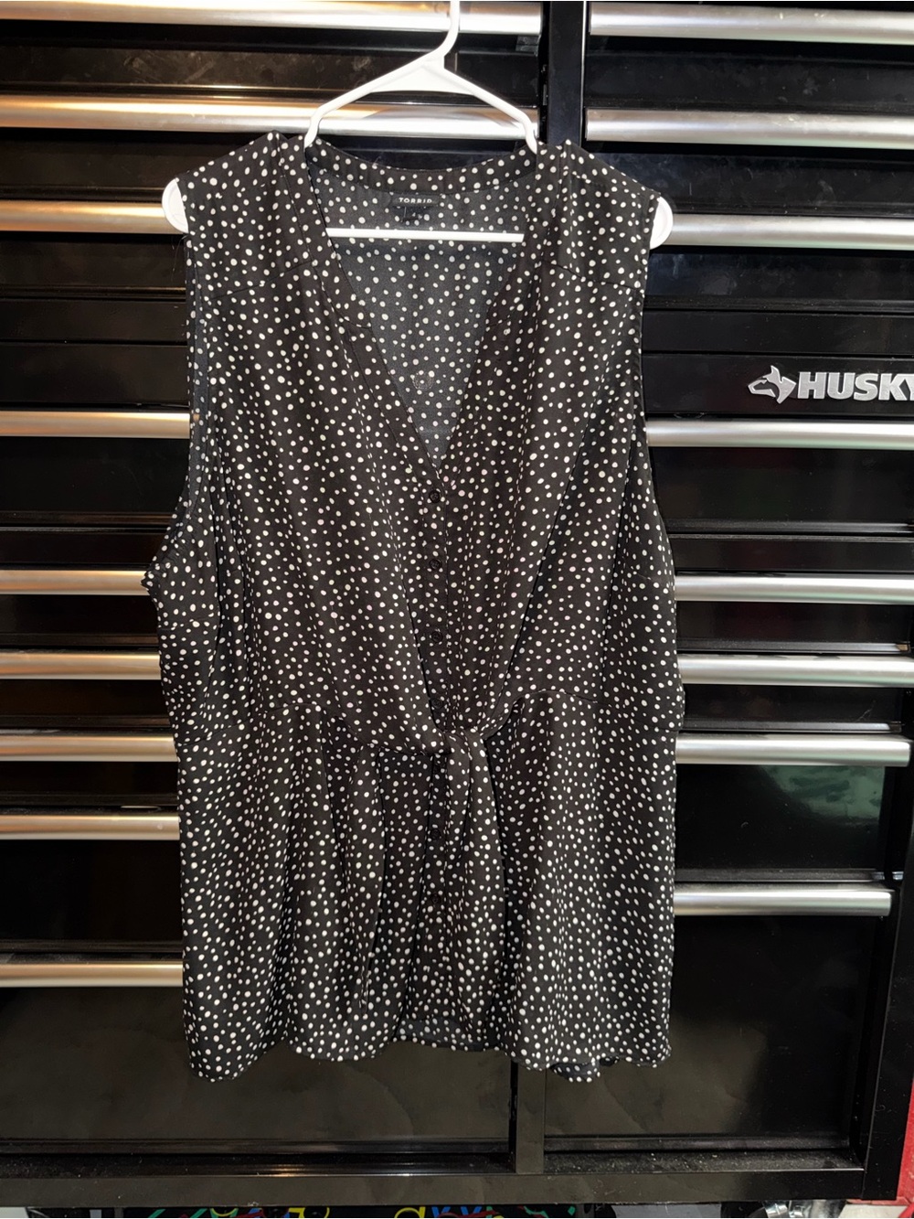 torrid Black and White Polka Dot Sleeveless Top